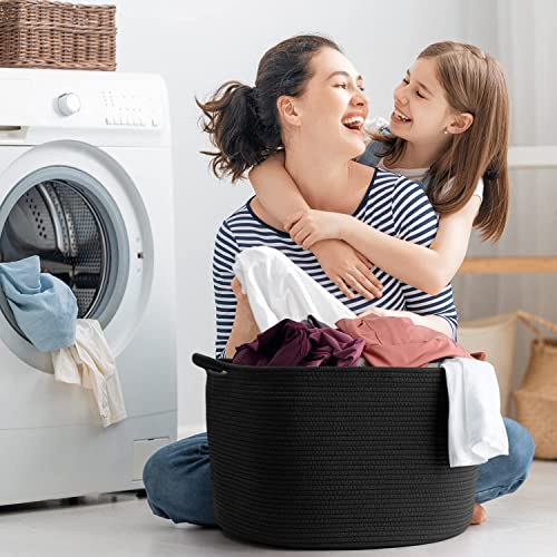 Maliton Woven Cotton Rope Basket 22x14 Black