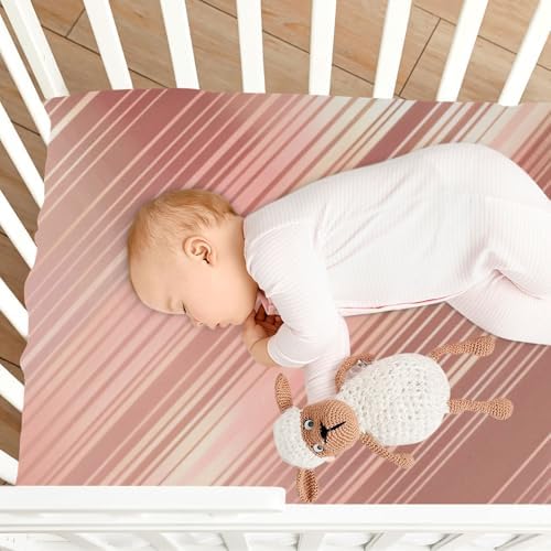 KICPOAY Rose Gold Brushed Crib Sheet for Baby
