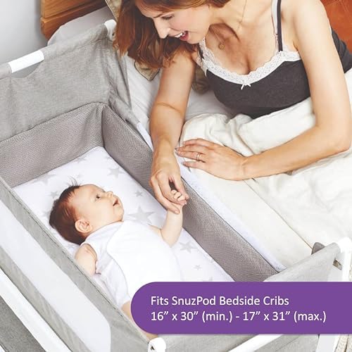 Snuz Baby Crib Fitted Sheets Pack of 2 Gray Star