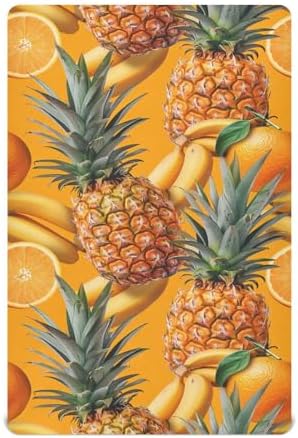 ALAZA Pineapple Orange Crib Sheets for Girls and Boys