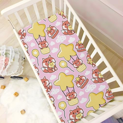 Cute Fox Star Cloud Crib Sheets for Baby Toddler