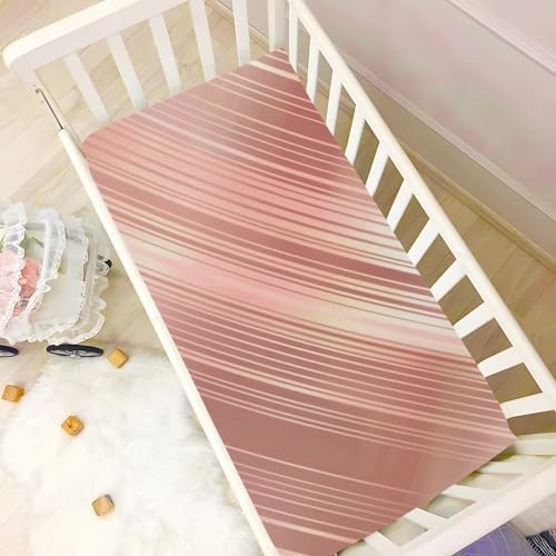 KICPOAY Rose Gold Brushed Crib Sheet for Baby