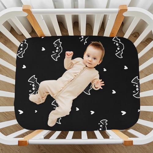 Halloween Cute Bats Crib Sheets Boys Girls 27x39 Inch Pack and Play Set
