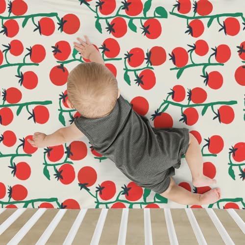 Sweet Red Tomatoes Crib Sheets 52x28 Inch 1