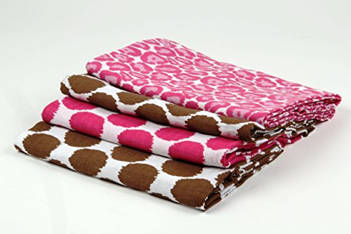 Bacati Ikat 4 Pack Swaddle Blankets