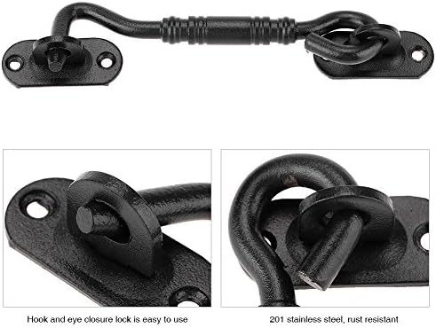 SHAUNI 201 Stainless Steel Hook and Eye Latch Gate Bolt