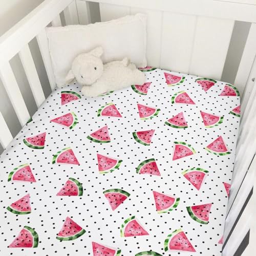 Watermelon Dots Crib Sheets 52x28 for Boy Girl