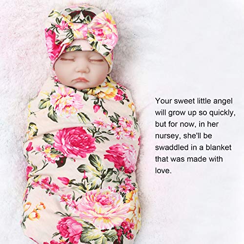 DRESHOW BQUBO Receiving Blanket with Hat for Newborn Baby