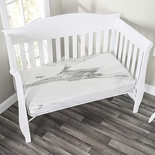 XISUNYA Decorative Crib Sheet Set Marble Pattern 28x52x8 1