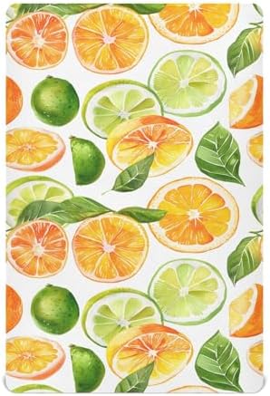 ALAZA Tropical Fruit Crib Sheets for Girls and Boys