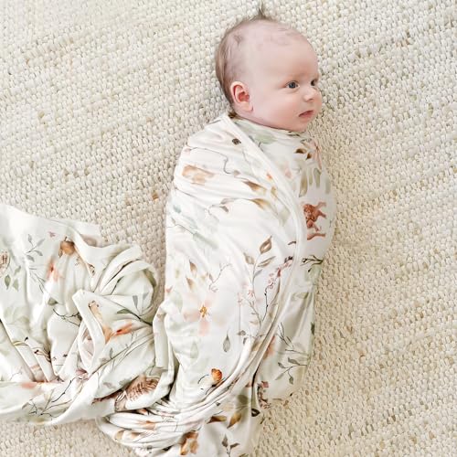 GRSSDER Swaddle Blankets 2 Pack Super Soft Jersey Knit for Baby Girls