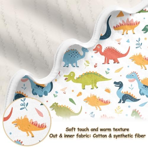 Sanluoli Bear Blanket - 30x40in Cartoon Dinosaur Swaddling Blanket