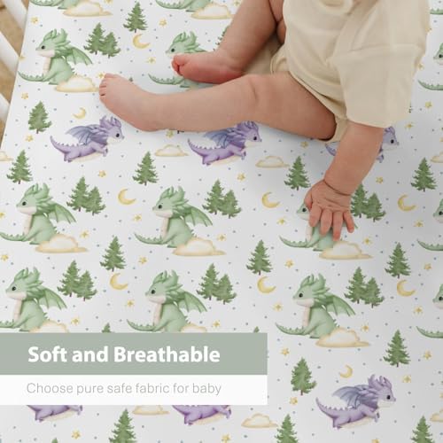 Fantasy Dragons Crib Sheets for Boy Girl 28x52 1