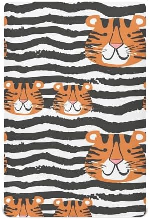 ALAZA Tiger Zebra Crib Sheets for Girls and Boys 1