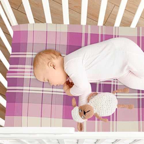 KICPOAY Checkered Tartan Crib Sheets