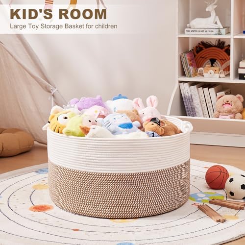 OIASKET XXL Woven Cotton Basket for Living Room Storage