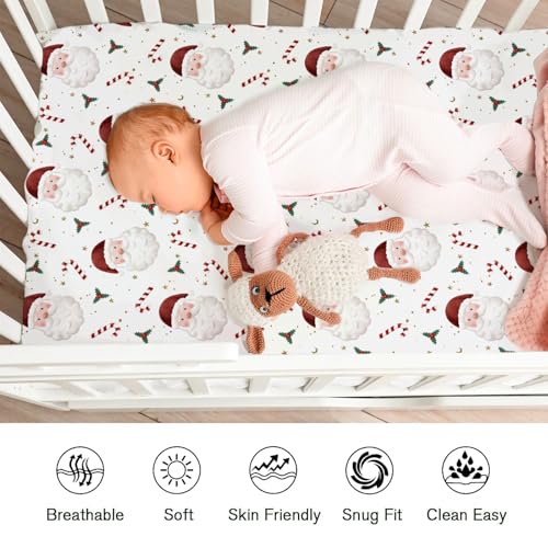 KASTLEE Watercolor Santa Crib Sheet 52x28