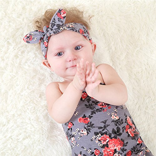 DRESHOW BQUBO 3 Set Floral Swaddle Blanket with Headbands