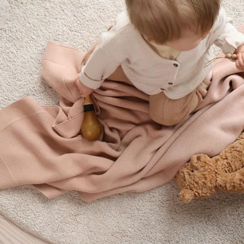 Huxie Blush Ultra-Soft Organic Cotton Baby Blanket 30x40