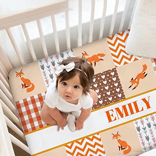 Personalized Cute Fox Crib Sheets for Baby
