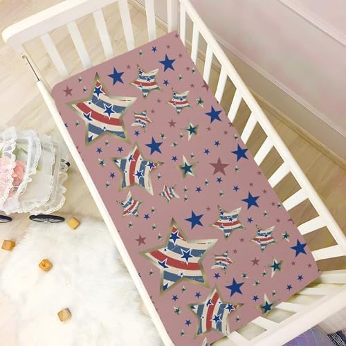 KICPOAY Fitted Crib Sheets with Star Pattern