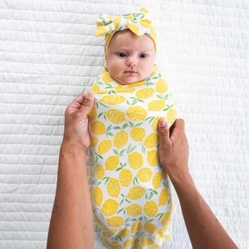 Little Sleepies Swaddle and Headband Bow Set for Newborns