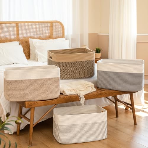 SIXDOVE 75L Cotton Rope Storage Basket for Kids and Pets