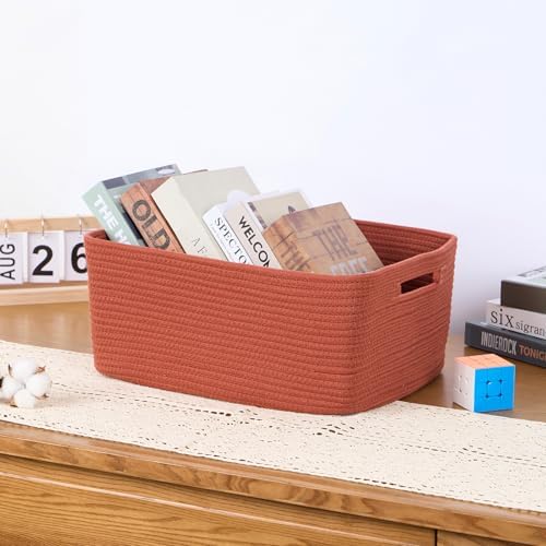 4-Pack Large Storage Baskets 17x13x75 Oxide Red
