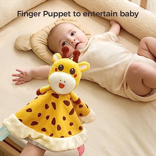 TUMAMA Baby Security Blanket with Giraffe Teethers