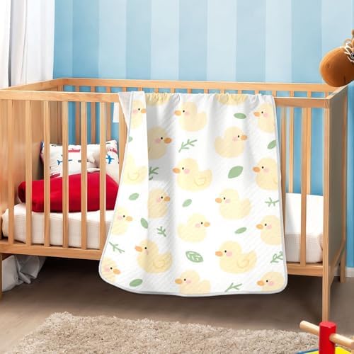 Customizable Cute Yellow Duck Baby Blanket with Name