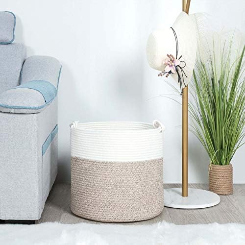MINTWOOD Design 15 x 142 Inches Woven Cotton Rope Storage Basket
