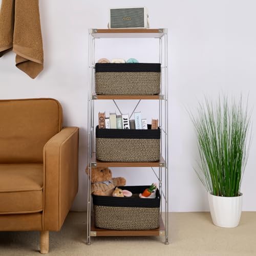 MiniArk 2 Pack Woven Brown Storage Baskets 17x13x75 Inch