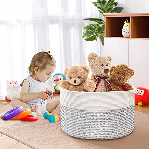MEGASKET 88L Cotton Rope Storage Basket for Living Room
