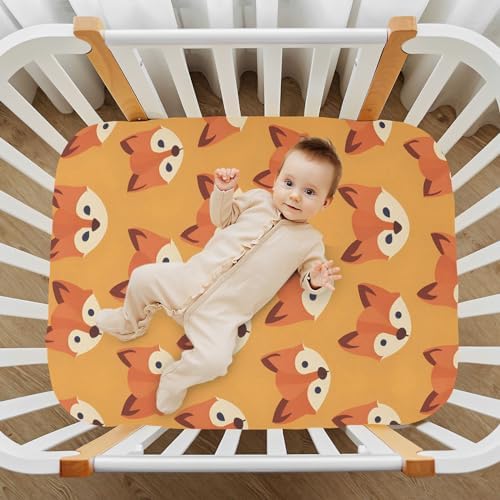 ALAZA Fox Forest Crib Sheets for Baby Bedding