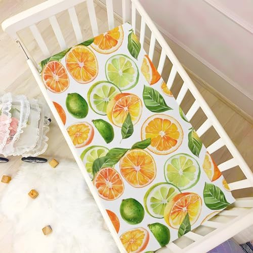 ALAZA Tropical Fruit Crib Sheets for Girls and Boys