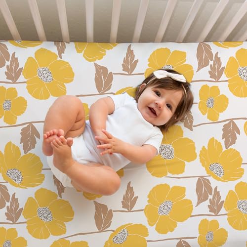 Sorrel Fern Crib Sheets - 2 Pack Neutral Poppy Fields