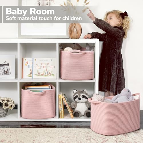 INDRESSME Pink Storage Basket - 13x10x9 Multipurpose Organizer