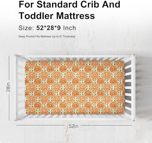 KASTLEE Cute Orange Sweet Fitted Crib Sheets 52x28