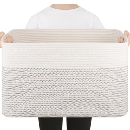 SIXDOVE 75L Cotton Rope Storage Basket for Kids and Pets