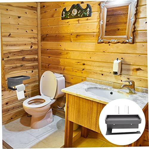 HOLIDYOYO Wall-Mounted Toilet Paper Holder with Shelf and Storage