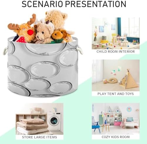 YETTASBIN Large Round Cotton Rope Storage Basket