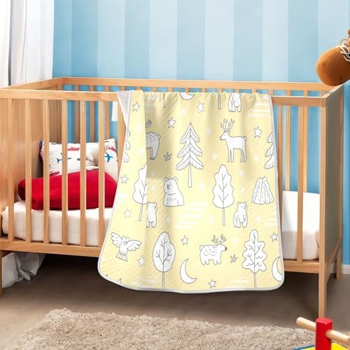 Custom Nordic Animal Deer Swaddle Blanket for Baby Girl 1