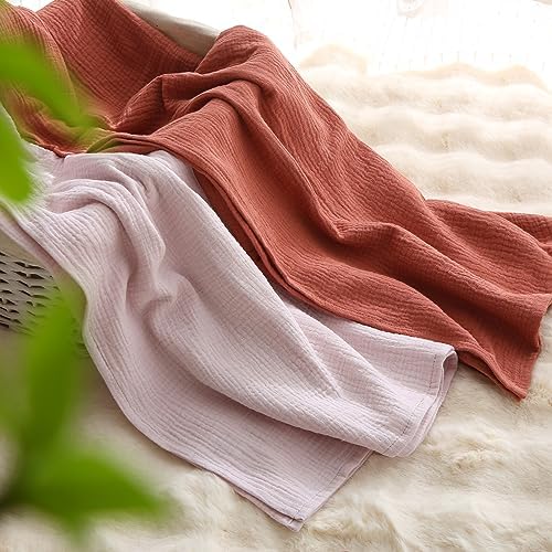DaysU Muslin Swaddle Blanket 2 Pack - 47x47 Brown Lilac Ash