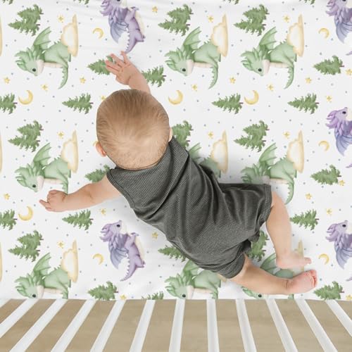 Fantasy Dragons Crib Sheets for Boy Girl 28x52 1