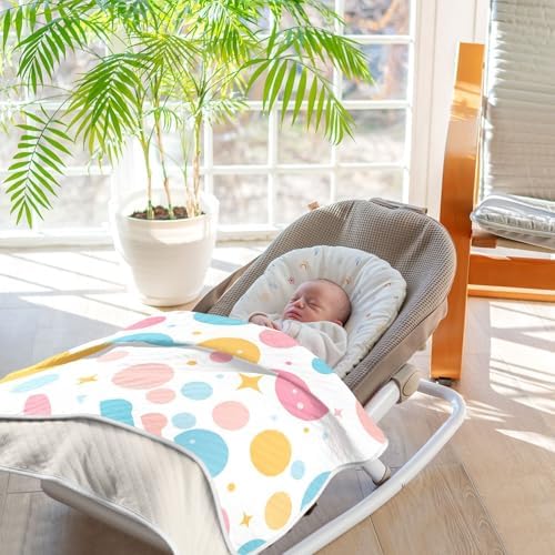 Sanluoli Cozy Cotton Muslin Swaddle Blanket 30x40in