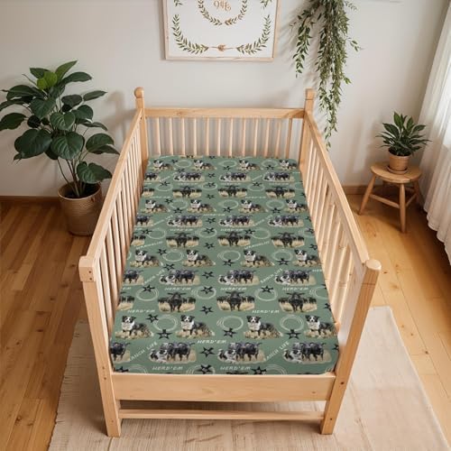 ZoUbqchY Herding Dogs Baby Crib Sheets 52x28 Inch