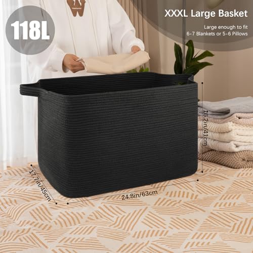 OIASKET 118L Extra Large Blanket Basket with Handle