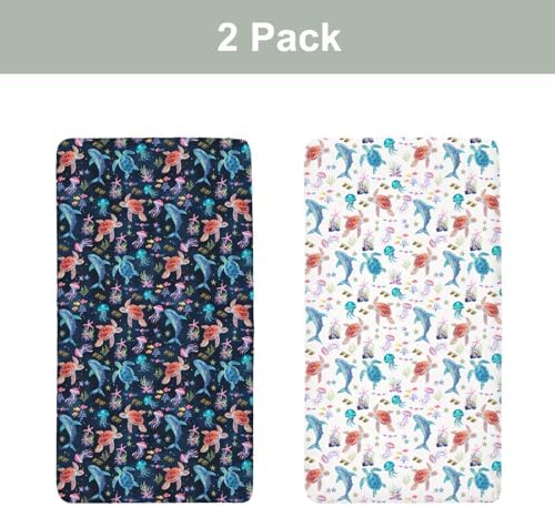 Fantasy Sea Animals Crib Sheets 2 Pack