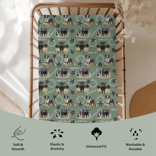 ZoUbqchY Herding Dogs Baby Crib Sheets 52x28 Inch