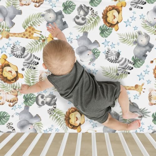 Jungle Friends Crib Sheets for Boy Girl 52x28 1